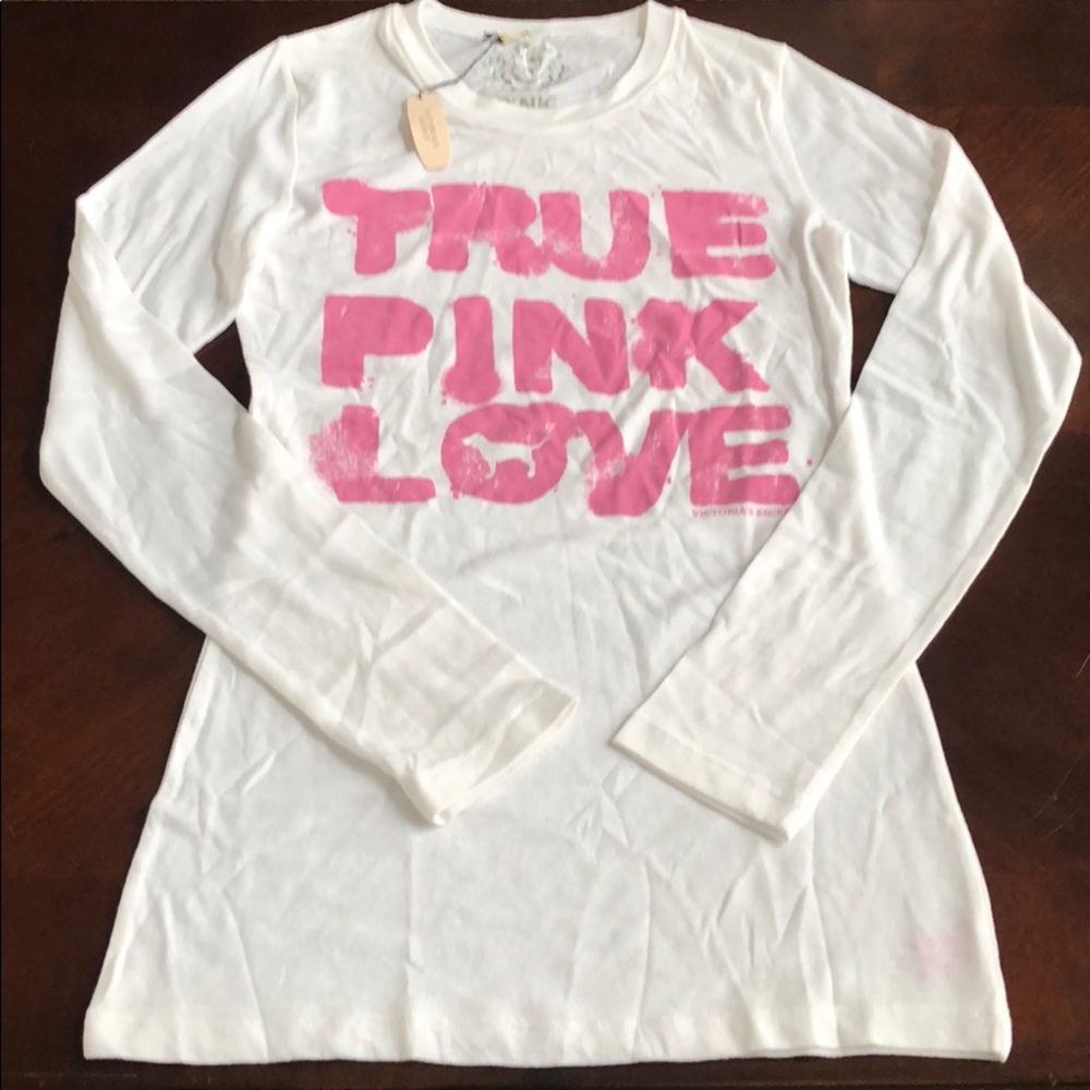 Pink Victoria’s Secret White Top Size XS